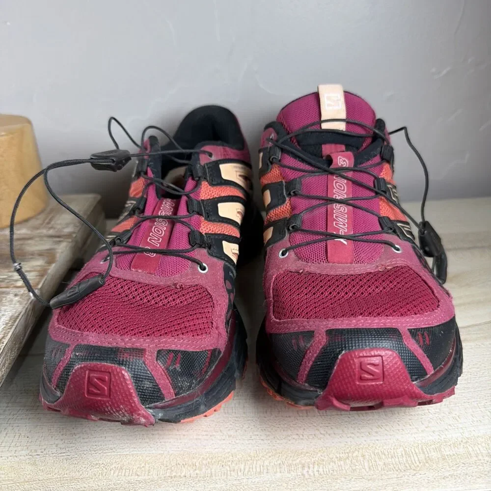 Salomon X Mission 3 Womens Trail Hiking Running Shoes, Size9 Pink/Black
